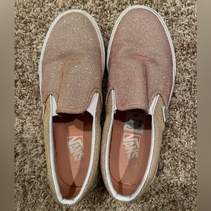 Vans Women's Slip-On Sneakers in Sparkling Tan